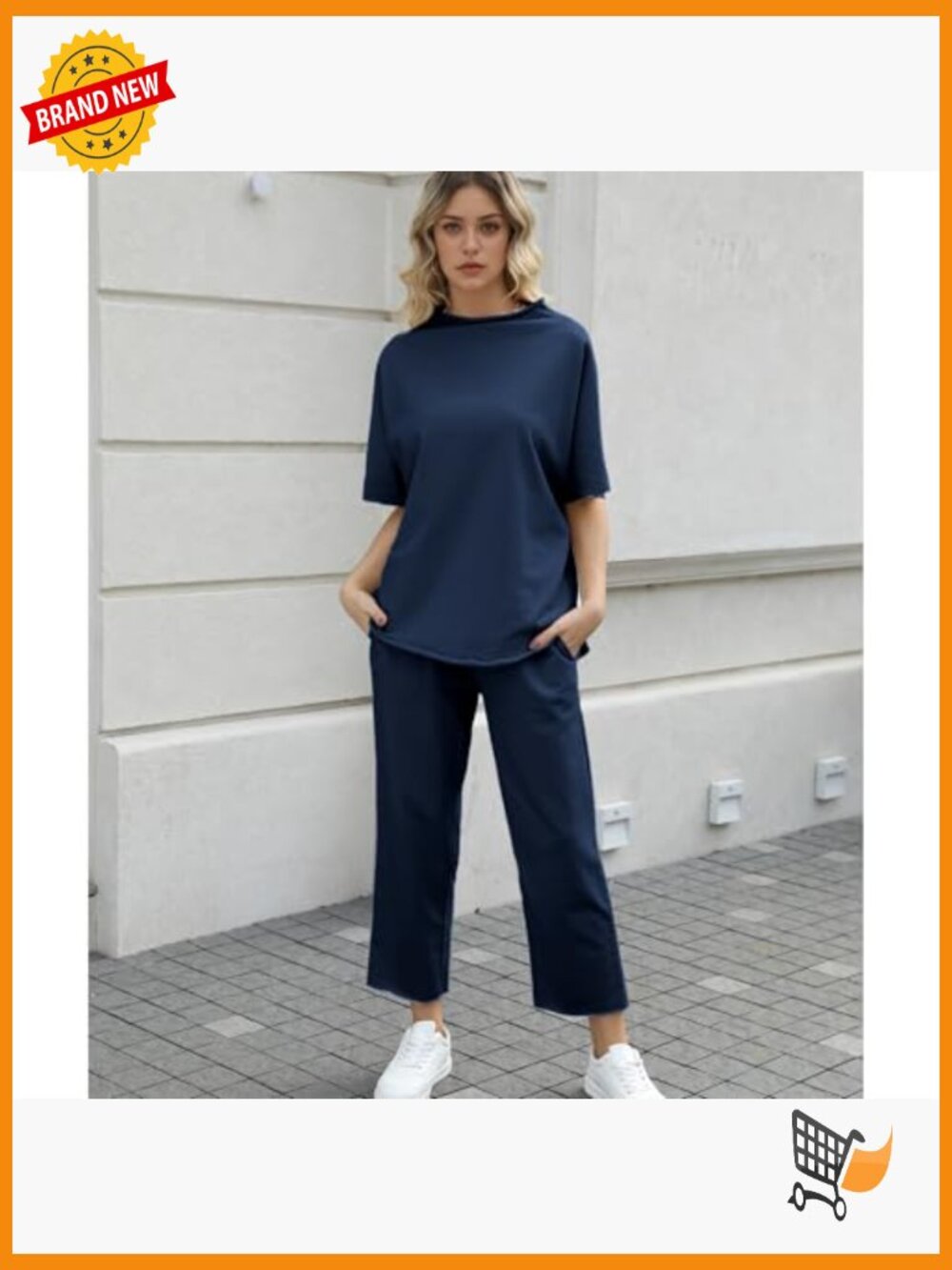 Women's Two Piece Lounge Set Batwing Sleeve Top Wide Leg Pants - Picture 6 of 7